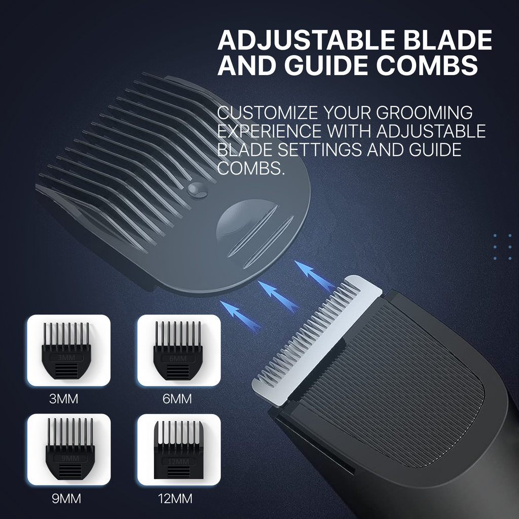 Vandelay Ultimate Men's Grooming Body Trimmer: Perfect for Private Area Shaving, Beard, and Pubic Hair Grooming - Waterproof, Cordless, LED Spotlight, 1.5 Hours Runtime, Wireless Charging, Sensitive Skin Technology, and No-Cut Ball Trimming