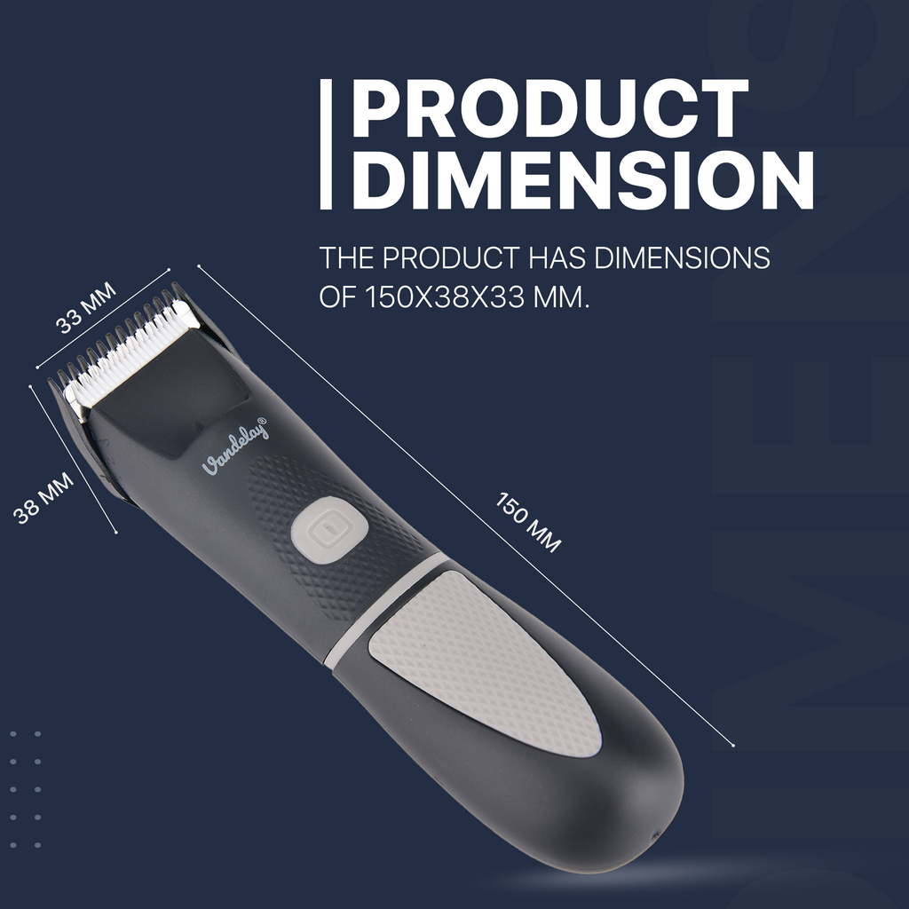 Vandelay Premium Men's Grooming Trimmer: Cordless, Waterproof, LED Spotlight, Sensitive Skin Tech - Beard, Body, & Intimate Grooming | AAA Battery, Travel Lock - 3-Second Activation