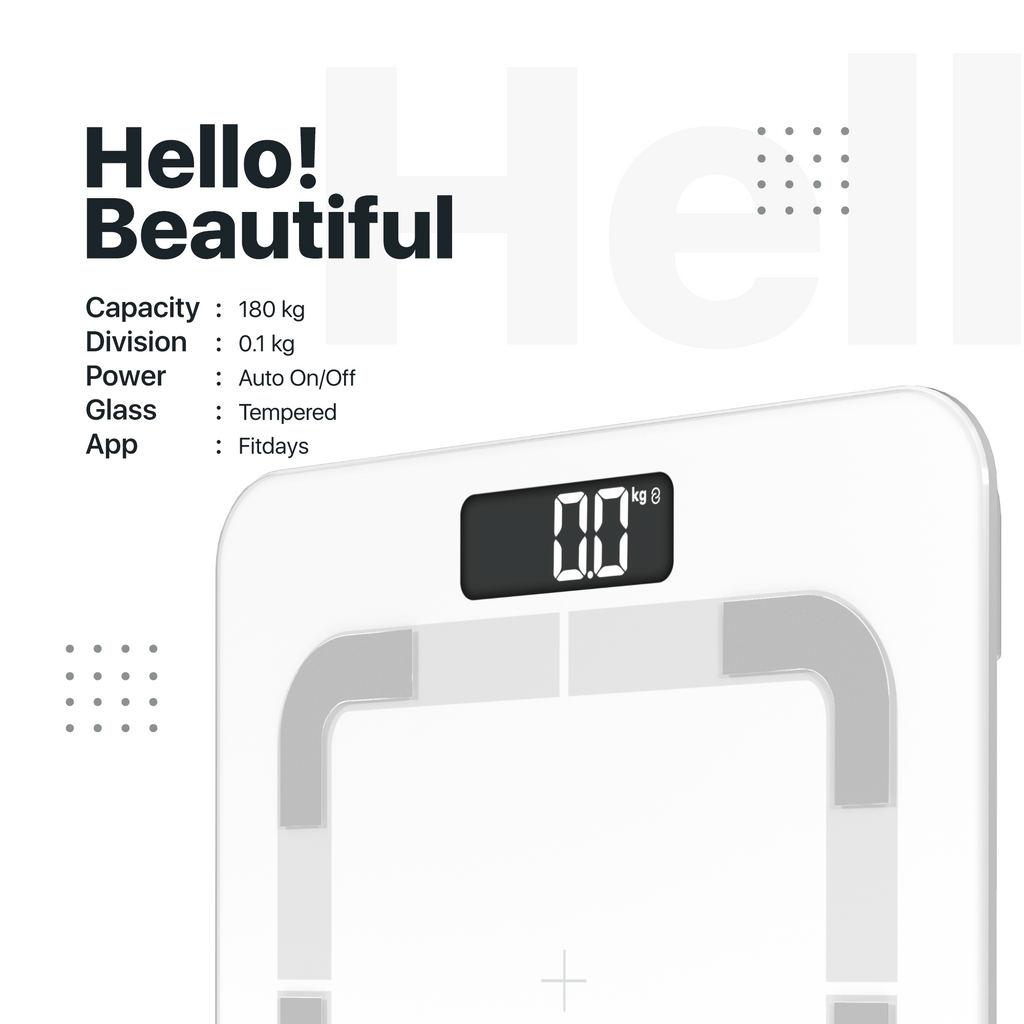 Vandelay Sleek Smart Digital Bluetooth BMI Electronic Weighing Scale (