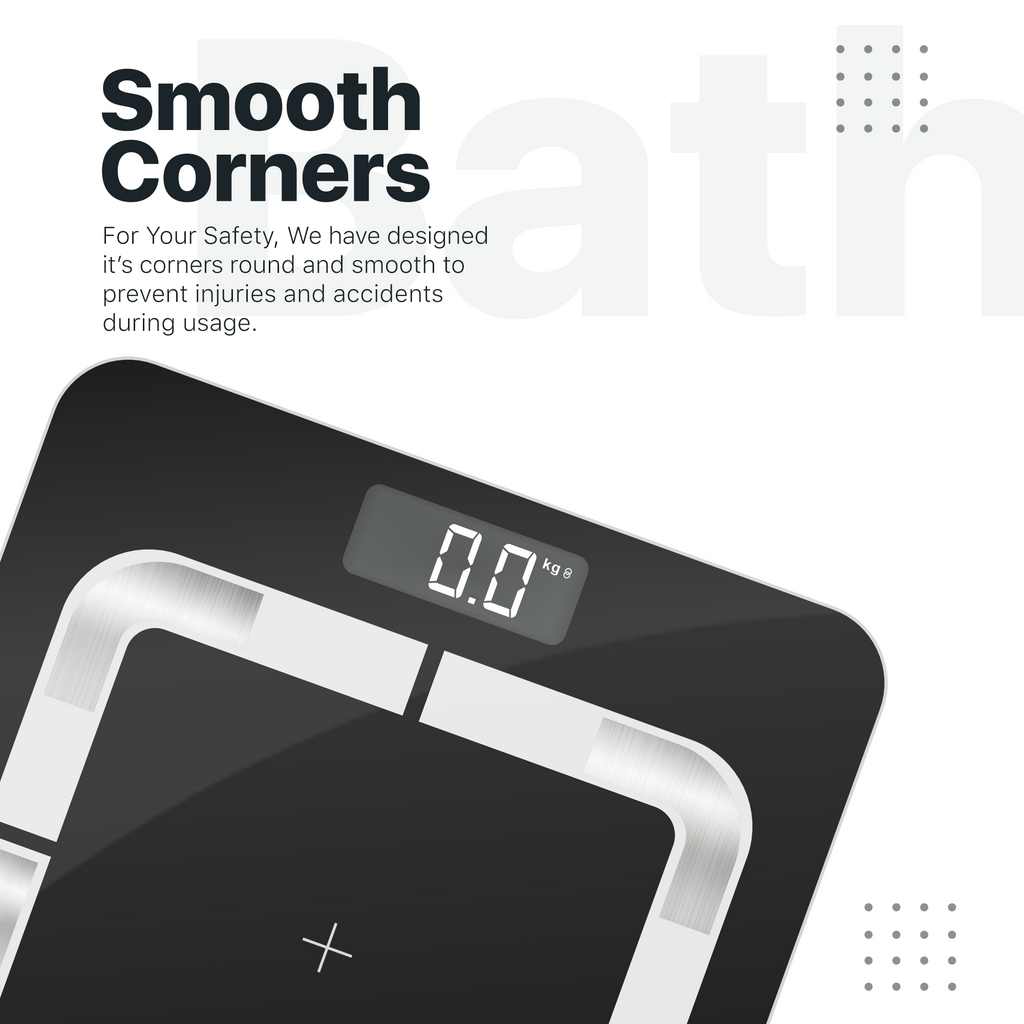 Vandelay Sleek Smart Digital Bluetooth BMI Electronic Weighing Scale ( Black )