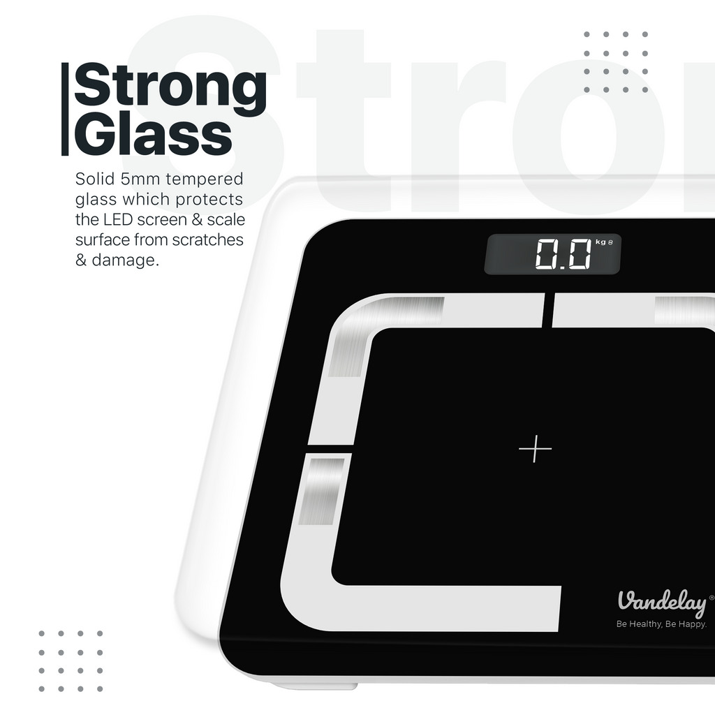 Vandelay Sleek Smart Digital Bluetooth BMI Electronic Weighing Scale ( Black )